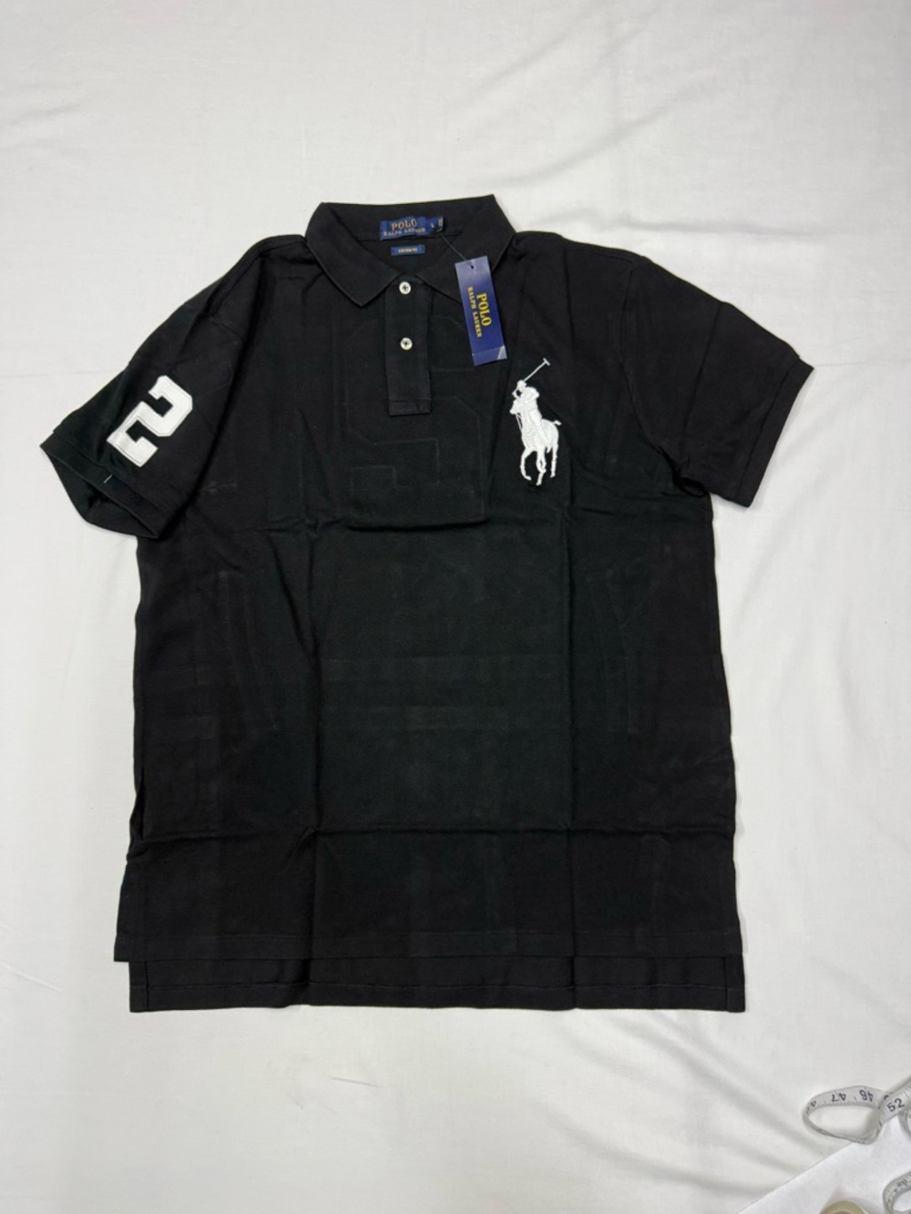 *NWT - POLO RALPH LAUREN Mens Big Pony Custom Slim Fit Polo Shirt- BLACK- Large